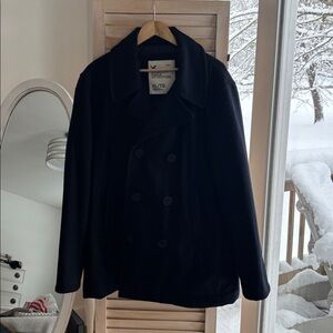 Men’s American Eagle Wool Navy Pea Coat Size XL NWOT